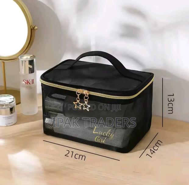 *Pretty Transparent Toiletry Bag Double Zippers - thumbnail 2