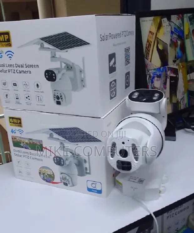 Dual View,Dual Solar Panel 6mp Ultrahd Ubox Outdoor Solar PTZ Camera