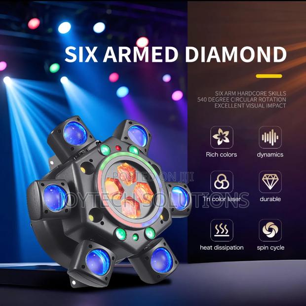 6-Arm 150w RGBW Bee-Eye Spider Dj Moving Head Light – Led Stage
