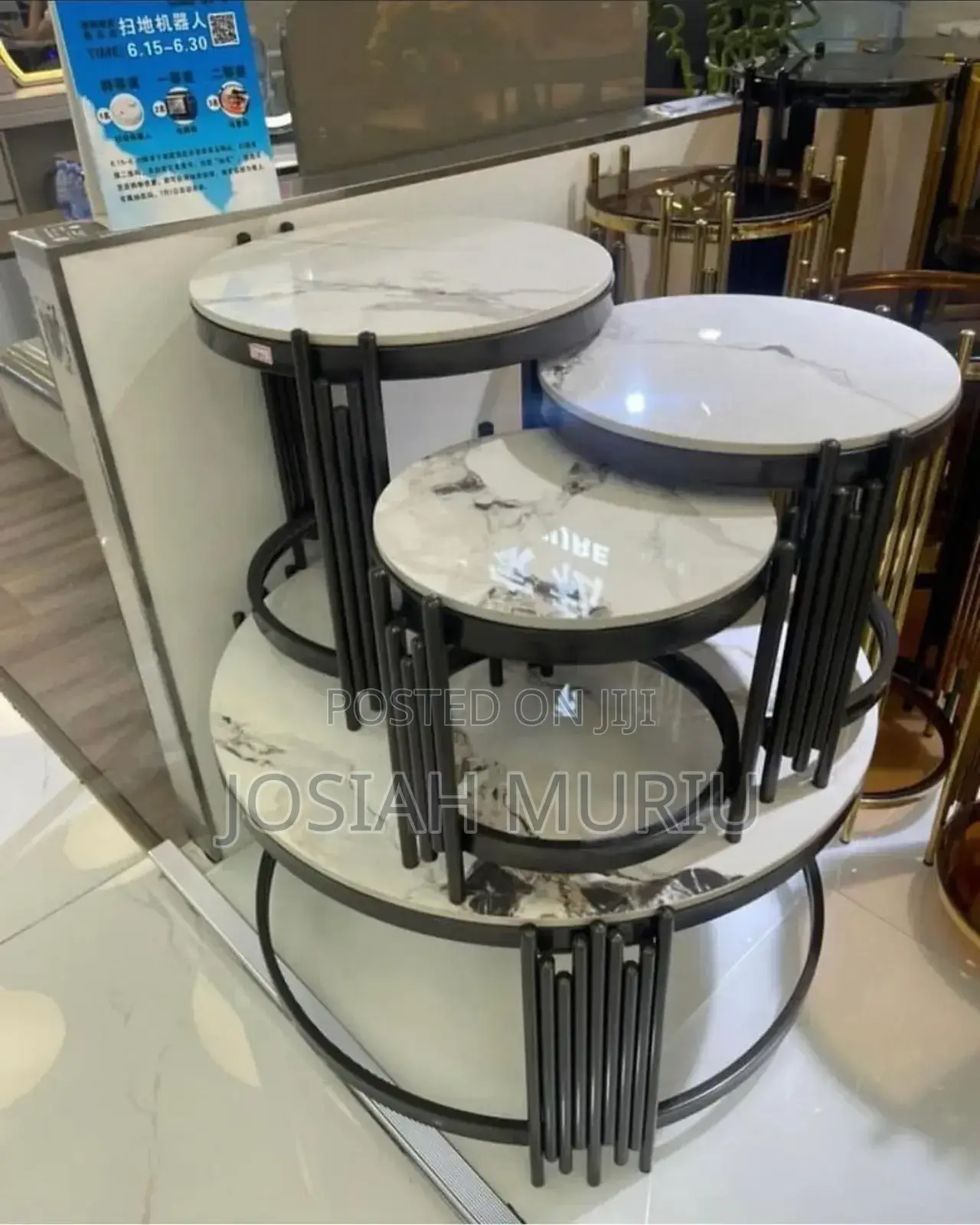 4 in 1 Executive Pure Marble Table