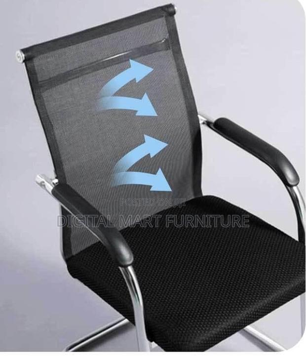 Black Chrome Framed Desk Chair - thumbnail 2