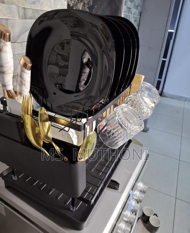 Dish Drying Rack With a Drainboard and Utensil Holder. - thumbnail 3