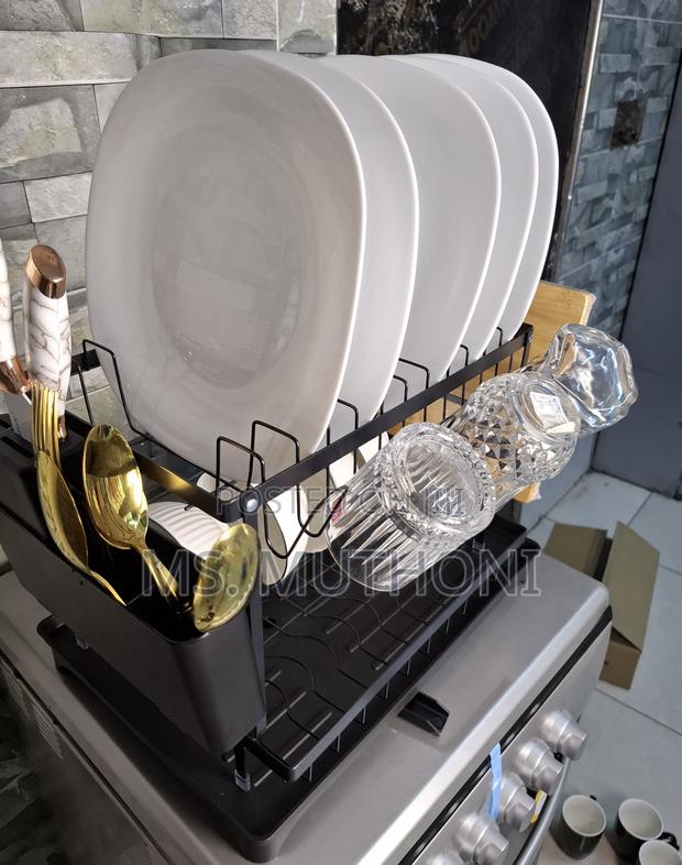 Dish Drying Rack With a Drainboard and Utensil Holder. - main view