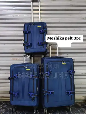 3-Piece Prime Navy Blue Soft-Shell Spinner Luggage Set