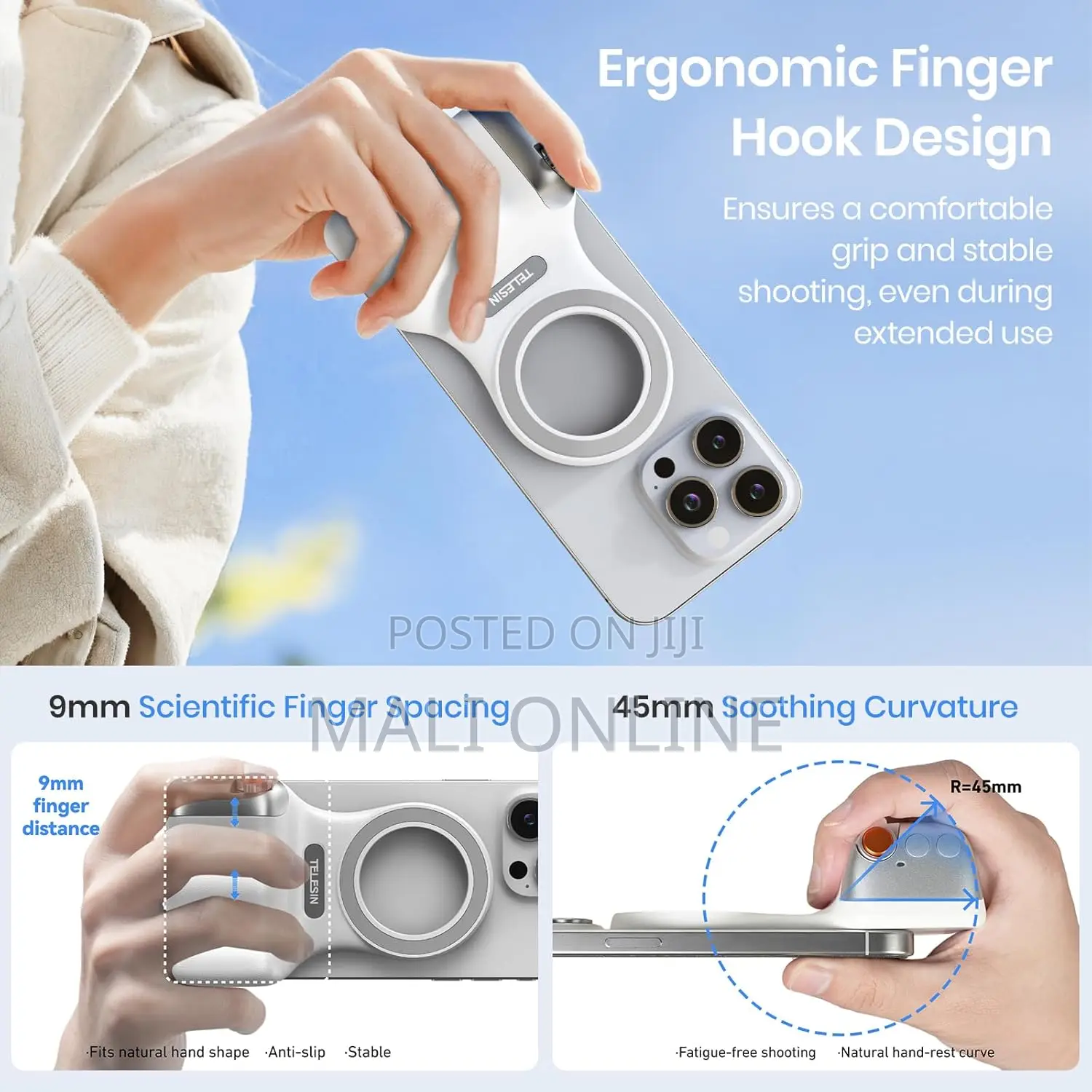 Magnetic Phone Camera Grip With Wireless Shutter