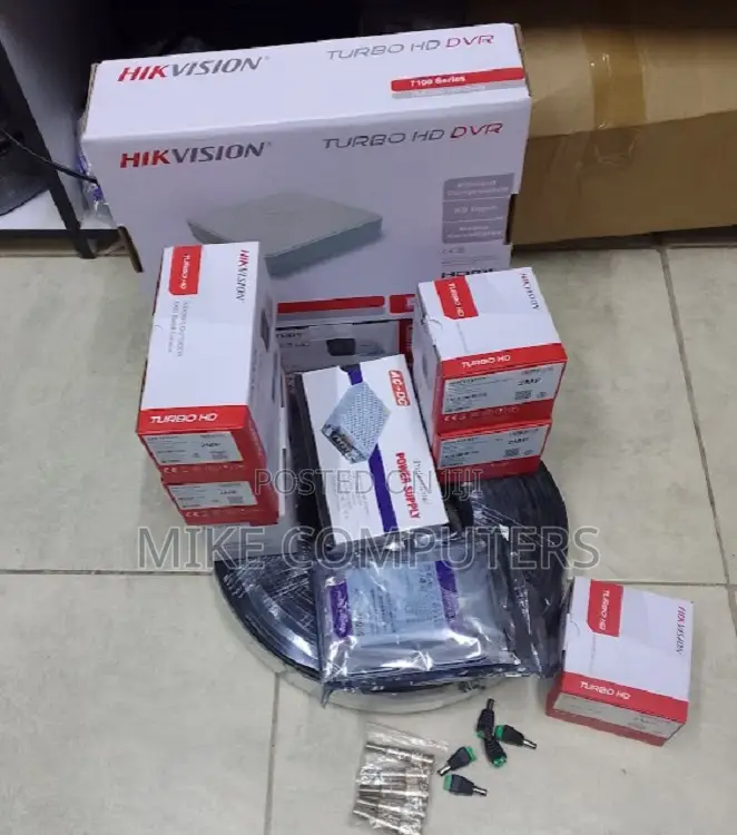 4 Hikvision CCTV Cameras Kit Full Hd Night Vision