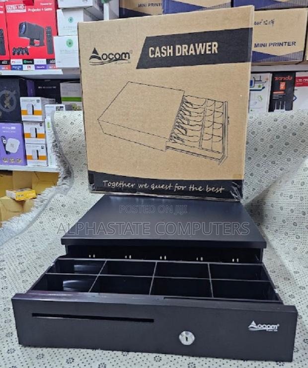 Secure Cash Drawer With 5 Notes 8 Coins Slots