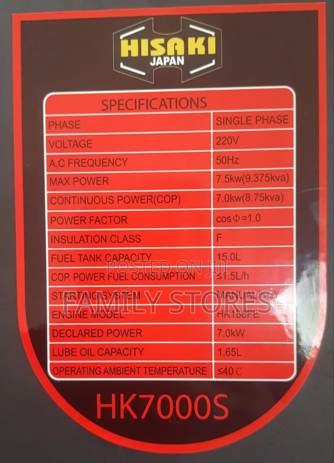 Hisaki 9.3kva Diesel Powered Generator
