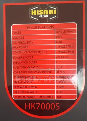 Hisaki 9.3kva Diesel Powered Generator