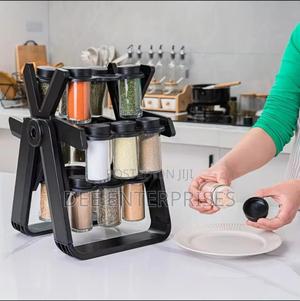 Rotary Seasoning Rack With Jars - thumbnail 2