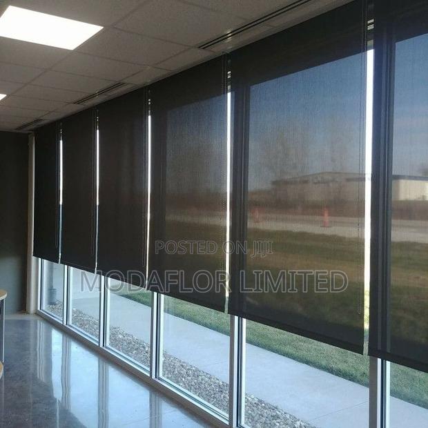 Modern Sunscreen Roller Blinds for Large Windows - main view