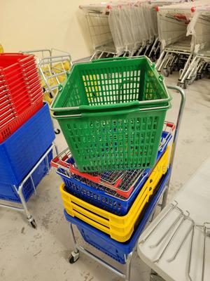 Green Shopping Baskets With Durable Steel Handle - main view