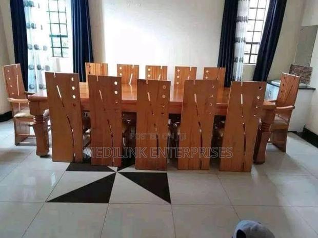 12-Seater Solid Mahogany Dinning Table Set - main view