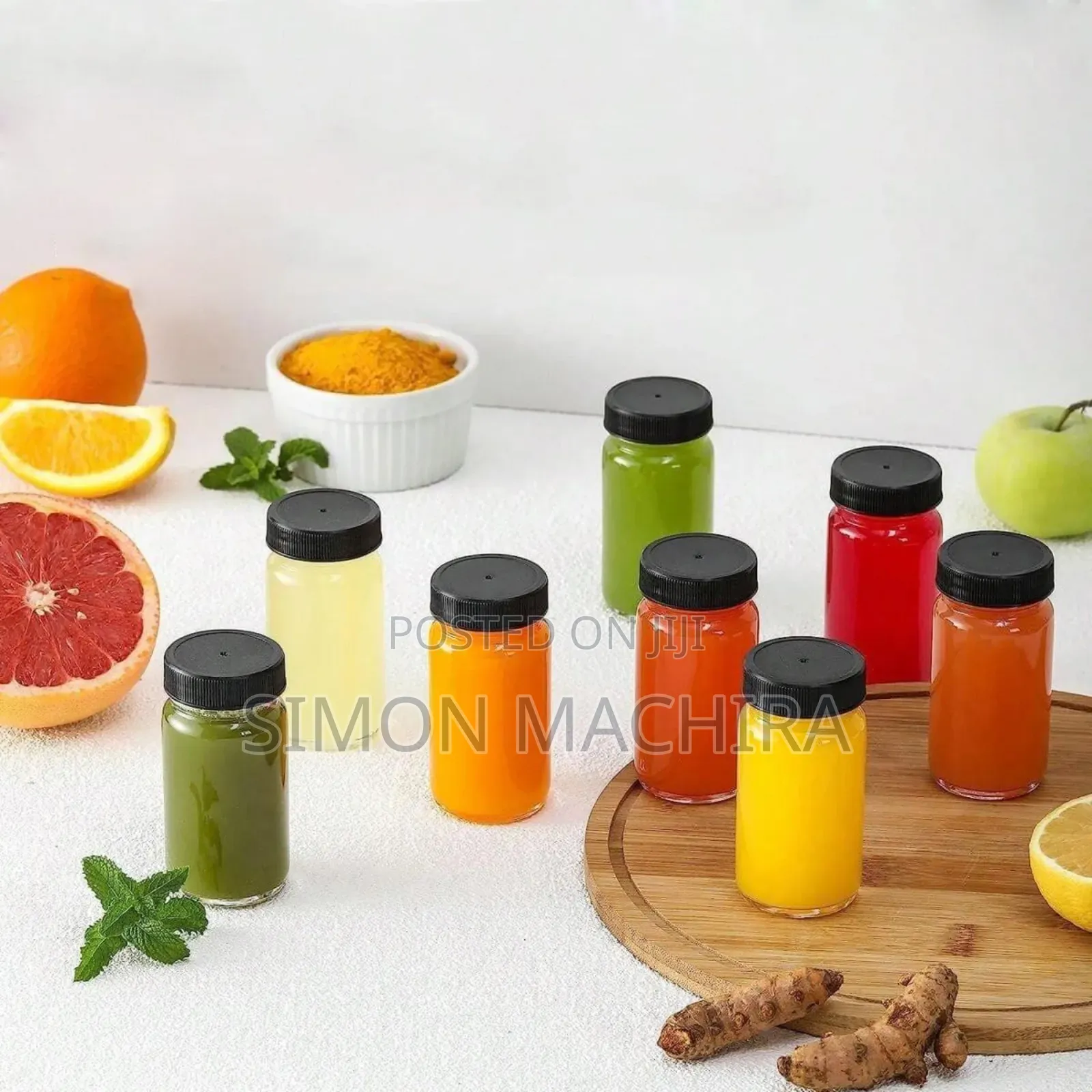 Gingershots Glass Bottles With Funnel and Cleaning Brush