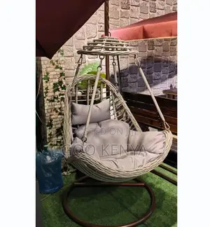 Home Chair; Durable Outdoor Egg Chair With Stand, Wicker Rattan Design