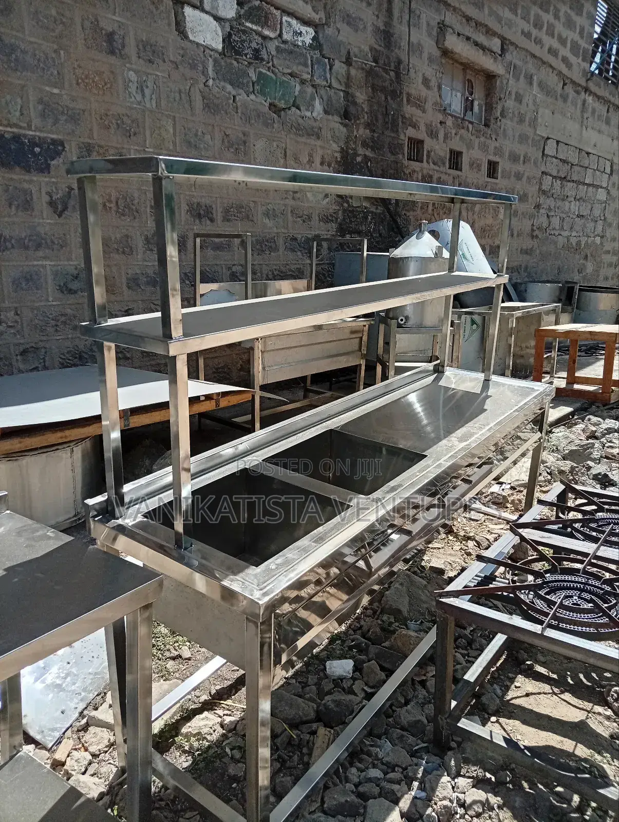 Premium Stainless Steel Sink, Double Sink With Overshelf