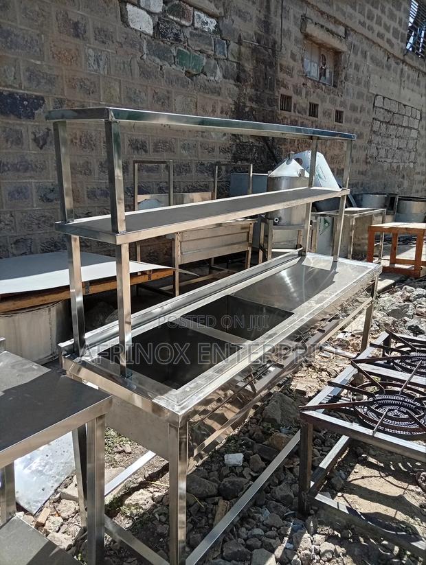 Premium Stainless Steel Sink, Double Sink With Overshelf - main view