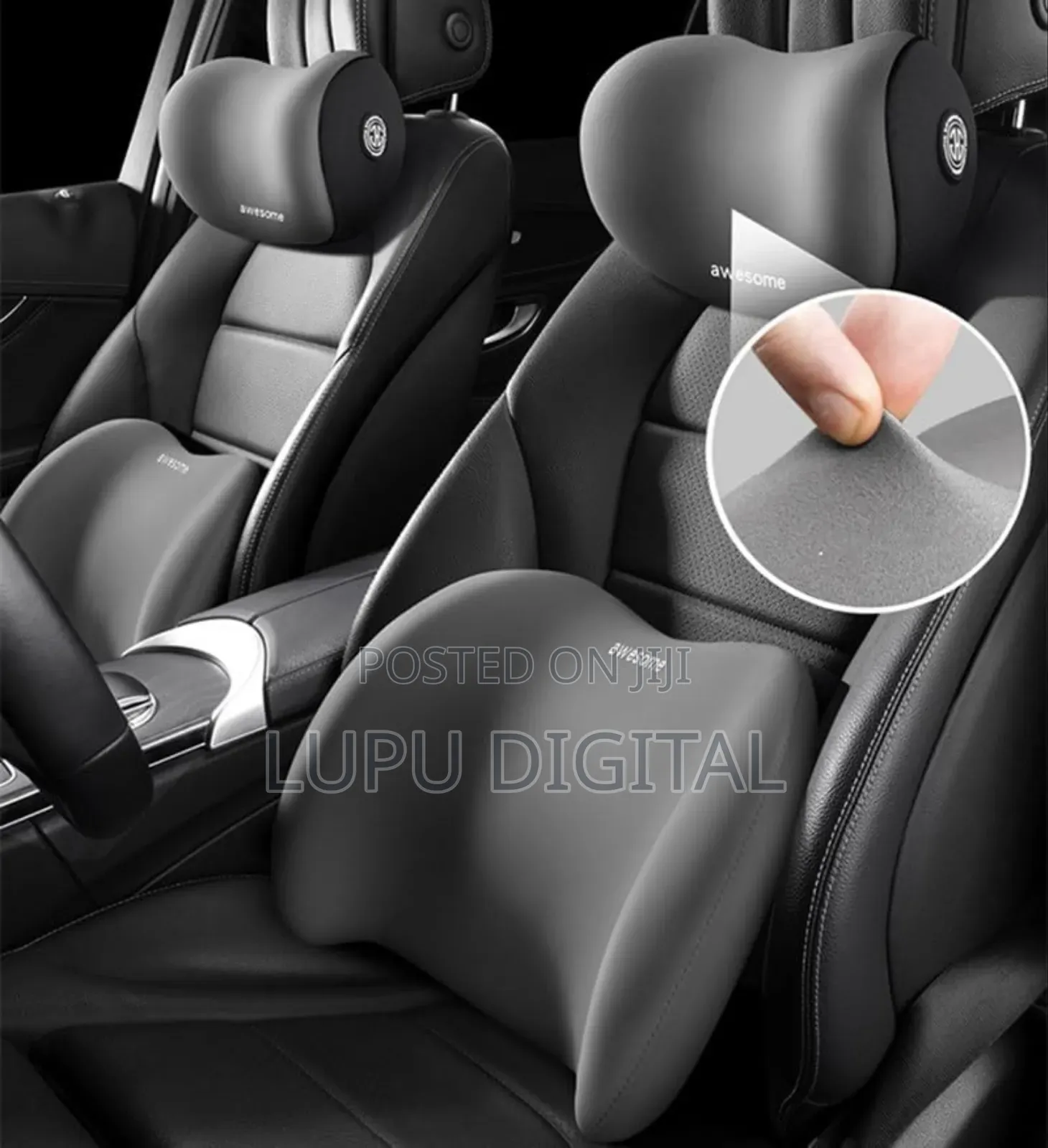 Car Lumbar Support Pillow Neck Pillow Set Memory Foam Headrest