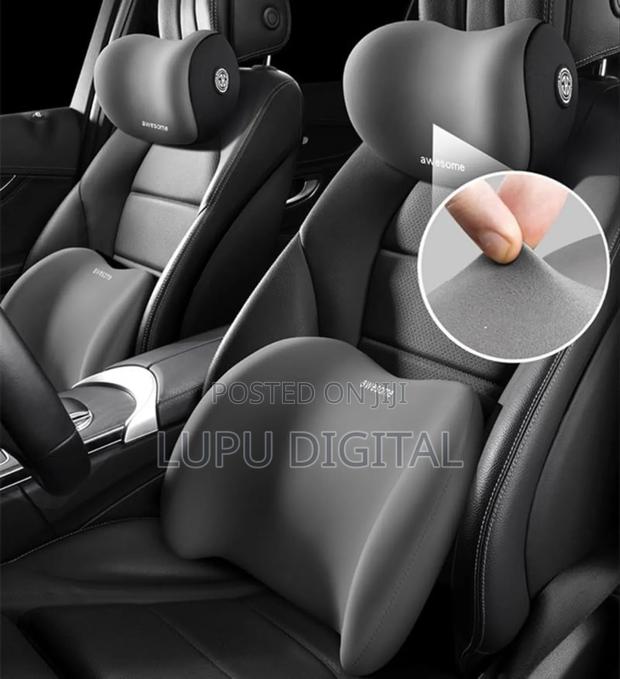 Car Lumbar Support Pillow Neck Pillow Set Memory Foam Headrest