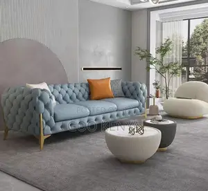 Home Sofa; 3-Person Italian Designer Modern Sofa — Light Luxury Fabric