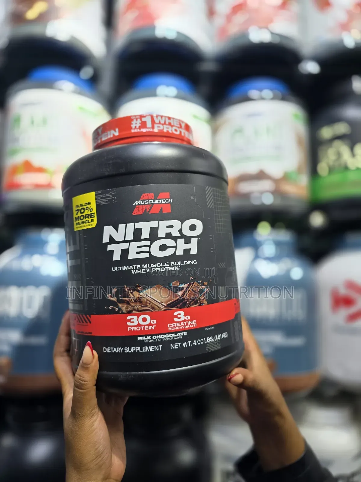 Nitro Tech Whey Protein 4lbs 1.8kgs (Whey Protein+Creatine)