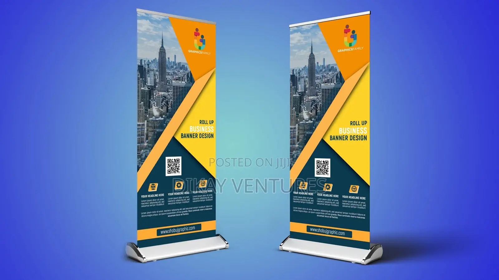 Roll-up Banner Stand + Banner Design + Installation