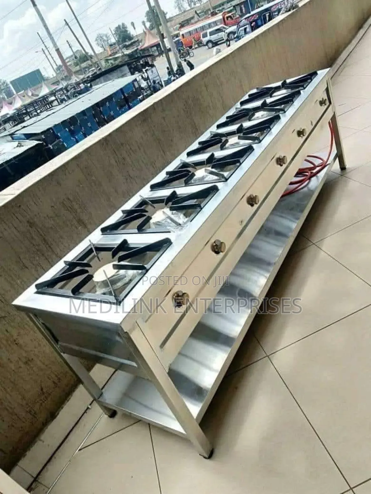 6-High Pressure Burners Cooker (Stainless Steel)