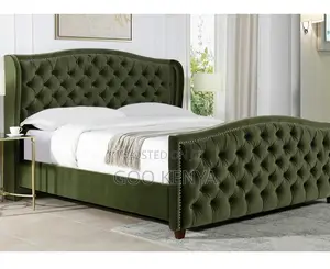 Home Bed; Elegant Queen/King Size Velvet Bed for Hotel or Home Bedroom