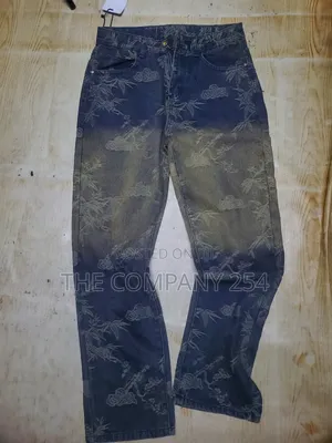 Quality Casual Denim Designer Men Baggy Jeans Trouser