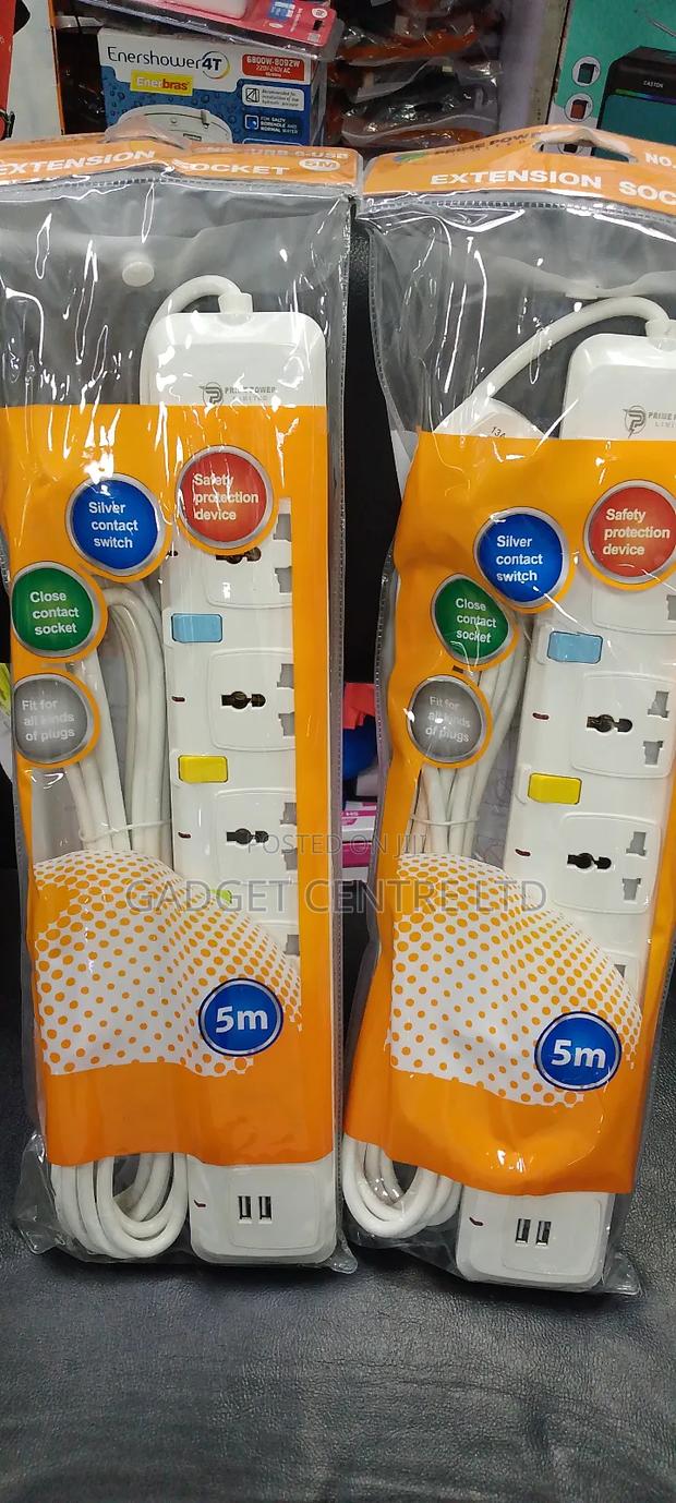 Prime Power 5m 6way Extension Cable With Usb
