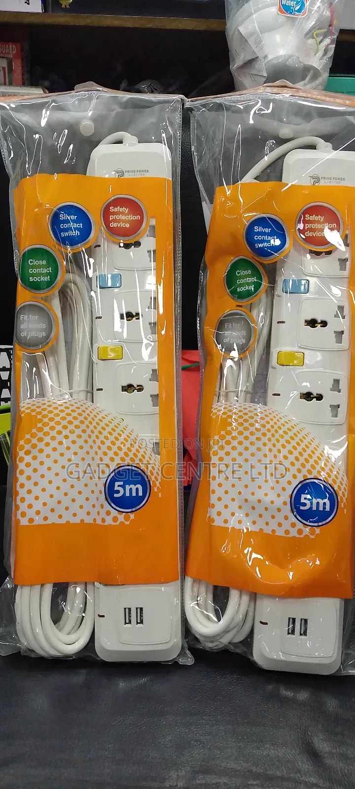Prime Power 5m 5way Extension Cable With Usb