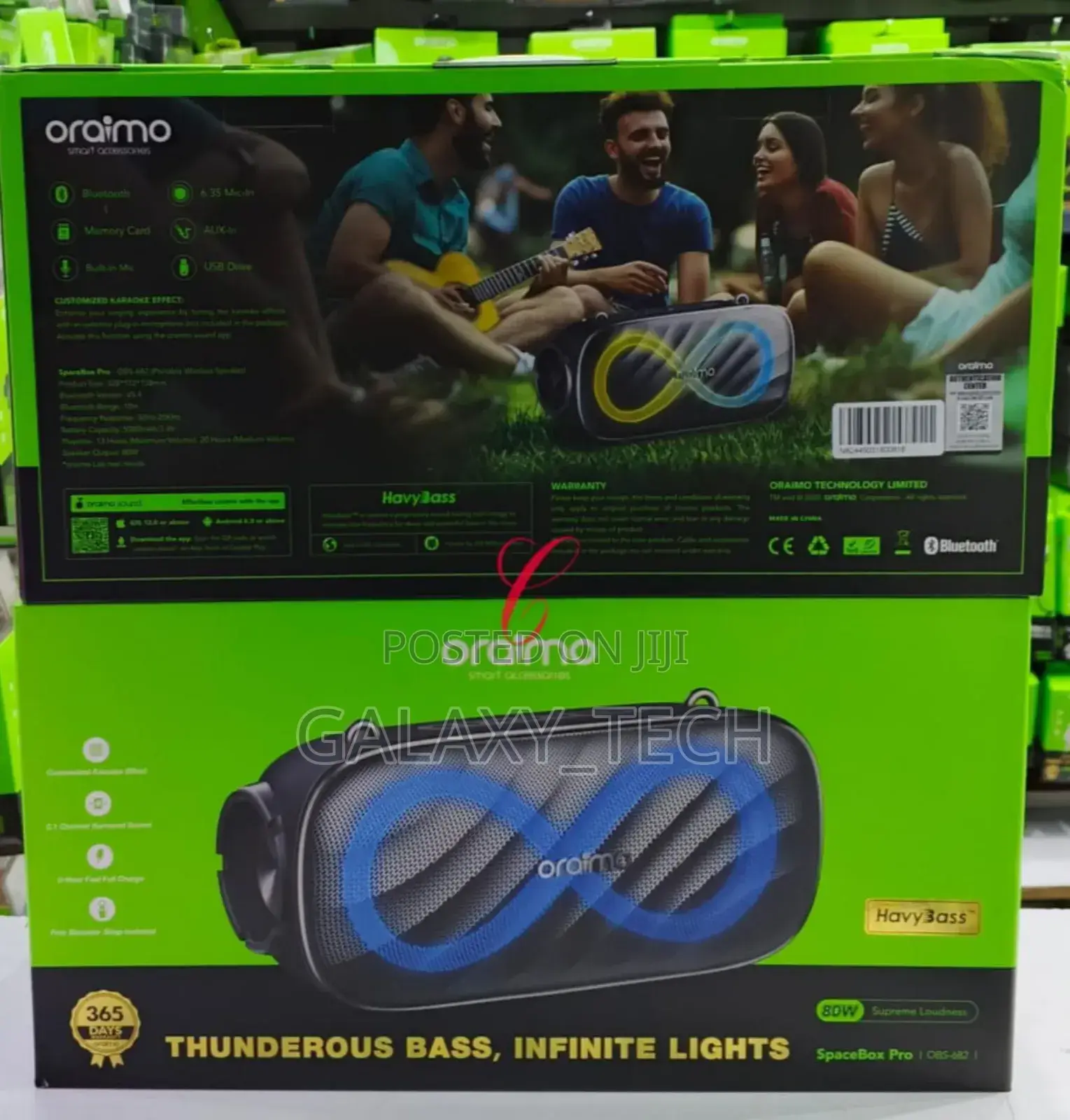 Oraimo Wireless Speakers Spacebox Pro Obs-682 80w 20hrs Playtime