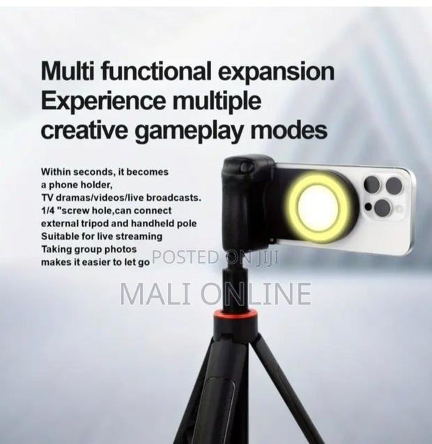 Magnetic Phone Holder With Led Fill Light Bluetooth Shutter - thumbnail 4