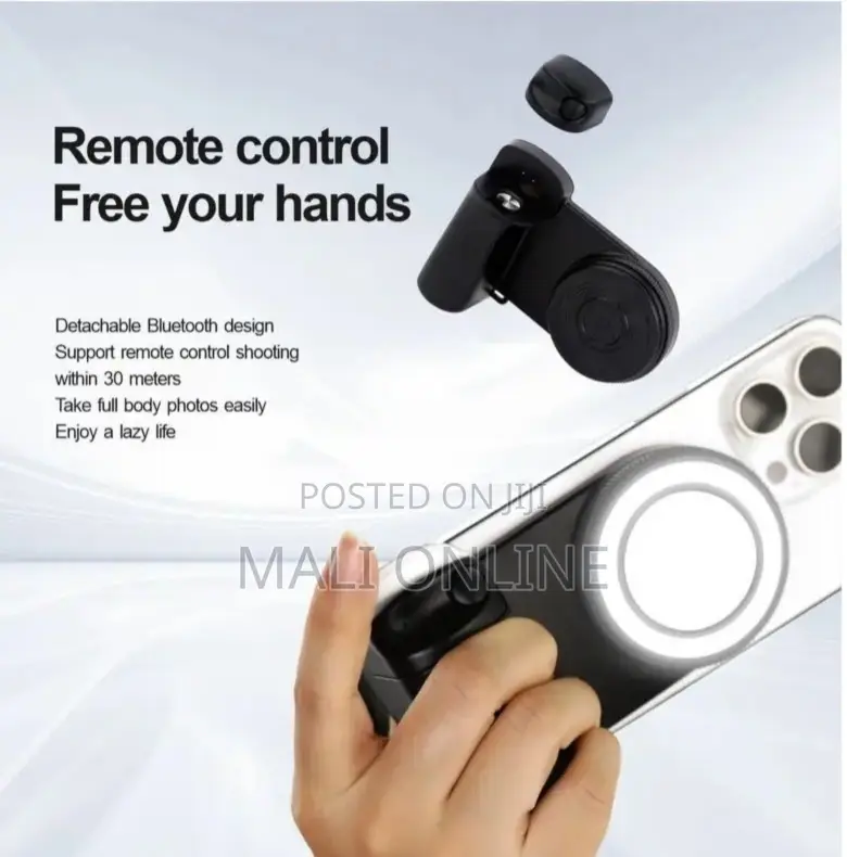 Magnetic Phone Holder With Led Fill Light Bluetooth Shutter