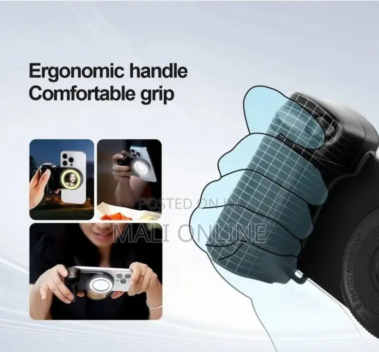 Magnetic Phone Holder With Led Fill Light Bluetooth Shutter