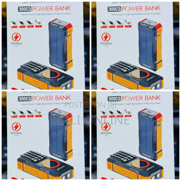 30000mah Solar Power Bank Wireless Charging Portable Outdoor Charger