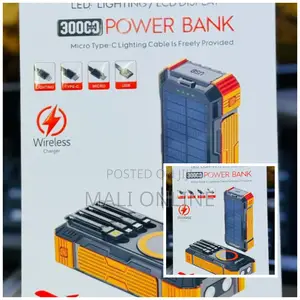 30000mah Solar Power Bank Wireless Charging Portable Outdoor Charger