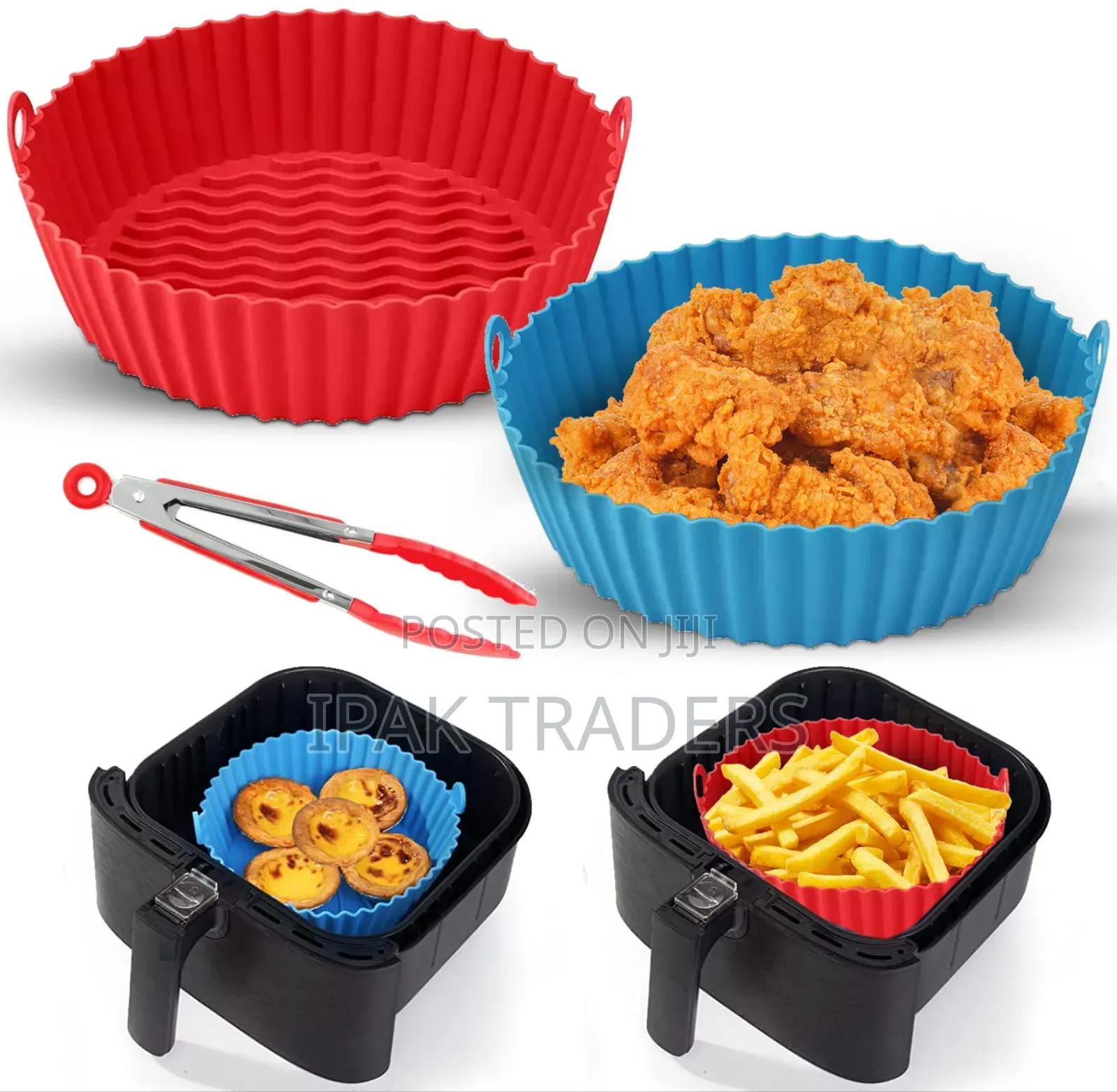 *Food Grade Silicone 16-22cm Air Fryer Liner Baking Tin*