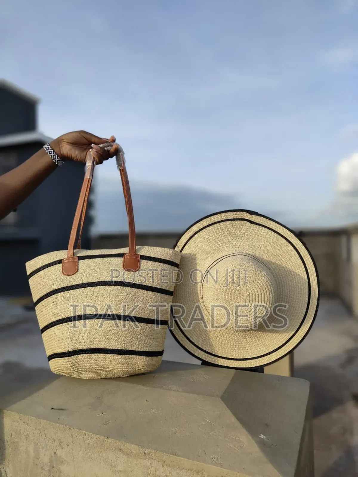 Ladies Straw Bag With Matching Summer