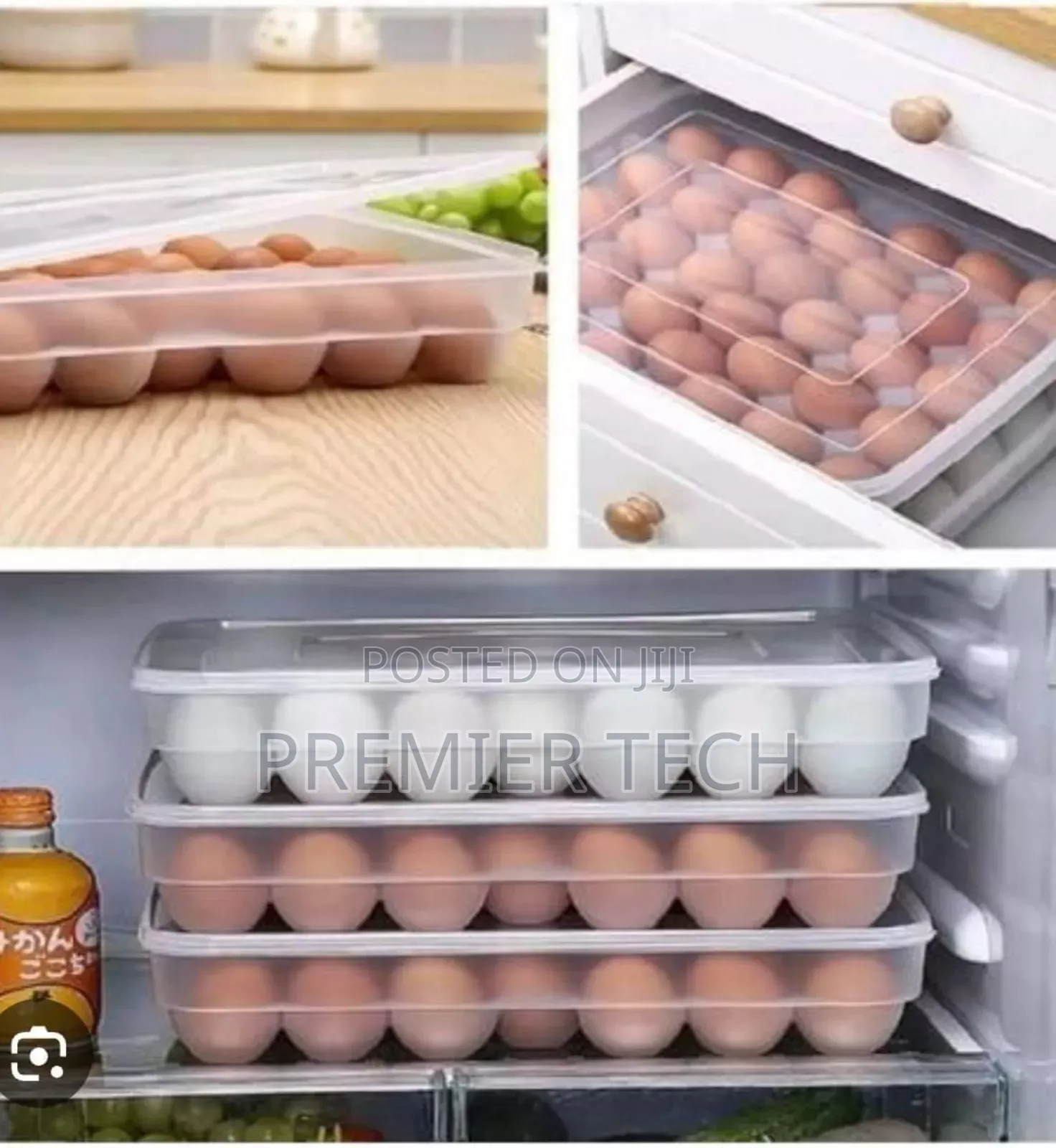 34pc Egg Tray Storage Container With Lid