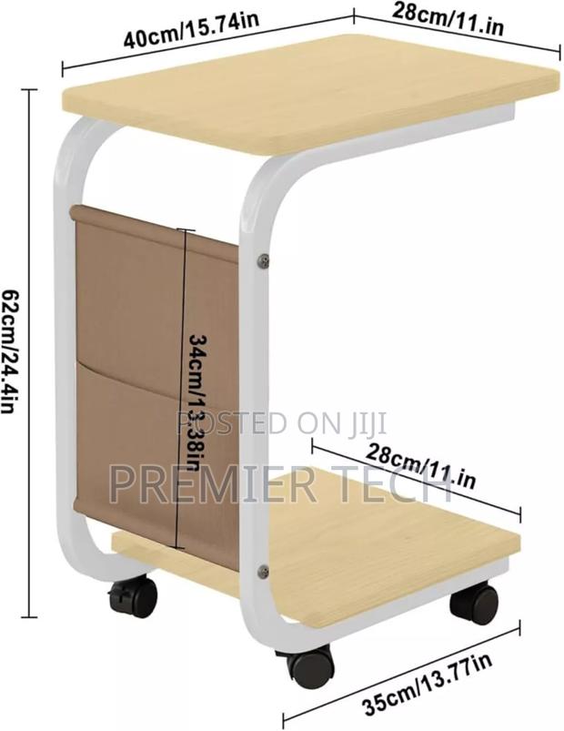 2 Layer Trolley Side Table With Matching Insert Pocket - thumbnail 6