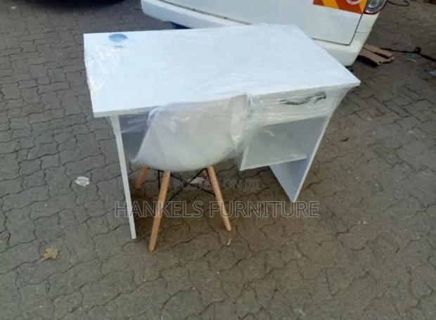 Modern White Desk With Matching Chair - main view