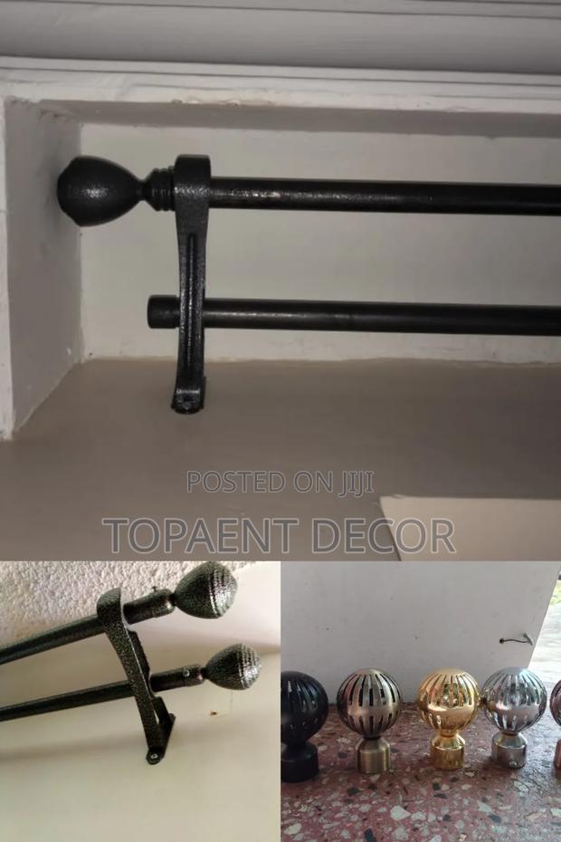 Elegance From End To End Powder Coated Curtain Rods With End Flowers