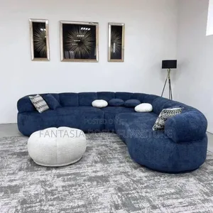 Blue Curved Bubble Sofa - Free Delivery