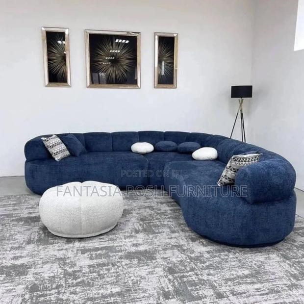 Blue Curved Bubble Sofa - Free Delivery - main view