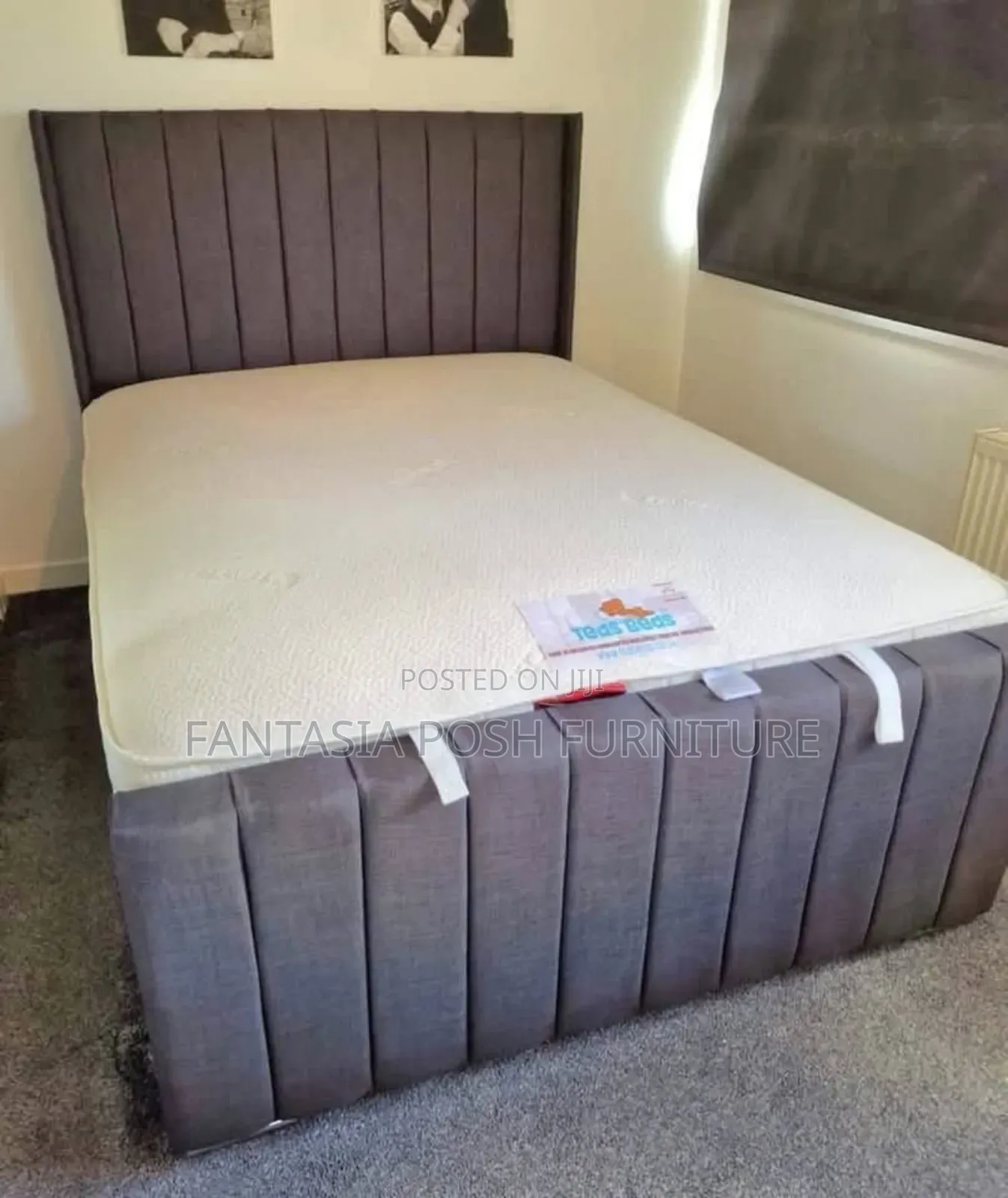 5x6 Grey Panel Chester Bed - Free Delivery