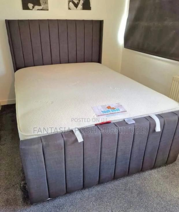 5x6 Grey Panel Chester Bed - Free Delivery