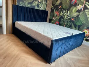 5x6 Chester Bed in Navy Blue Velvet - Pay on Delivery