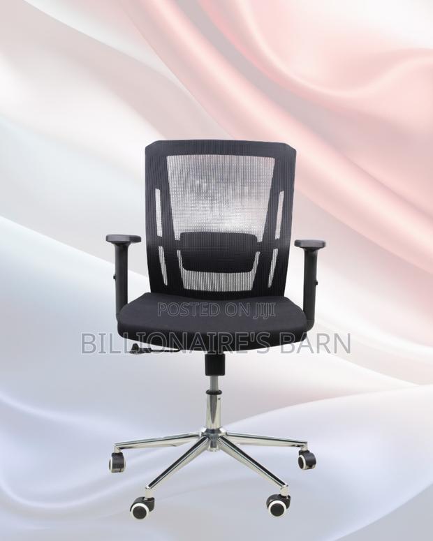 Ergonomic Mid-Back Chair With Chrome Base | Chrome Base, Modern Look - thumbnail 3