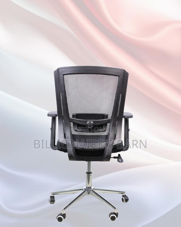 Ergonomic Mid-Back Chair With Chrome Base | Chrome Base, Modern Look - thumbnail 4